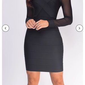 Guess sheer sleeve bodycon dress